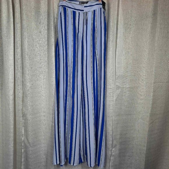 NYC 7th Avenue Design Studio Women Size 0 Tall Palazzo Pants Stretch Blue - Picture 4 of 5